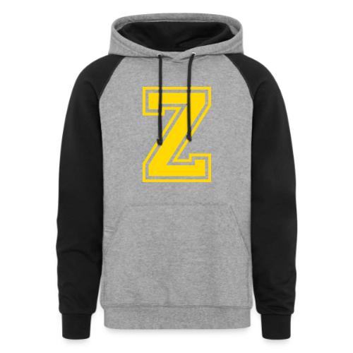 Letter Z – Capital Athletic Alphabet Monogram - Unisex Colorblock Hoodie