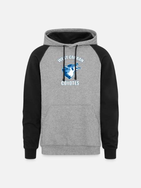 West Canaan Coyotes - Unisex Colorblock Hoodie - heather gray/black