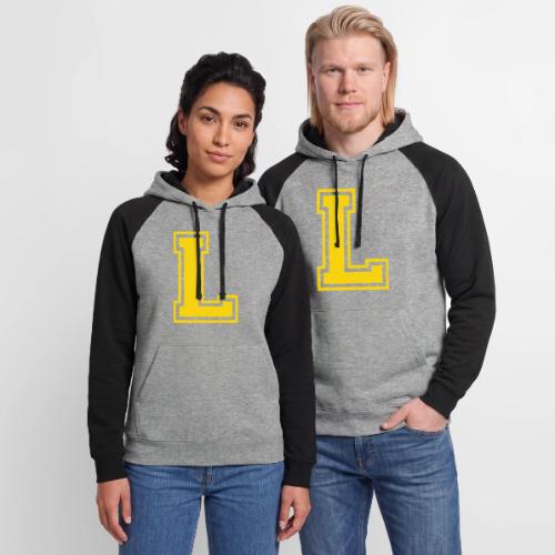 Letter L – Capital Athletic Alphabet Monogram - Unisex Colorblock Hoodie