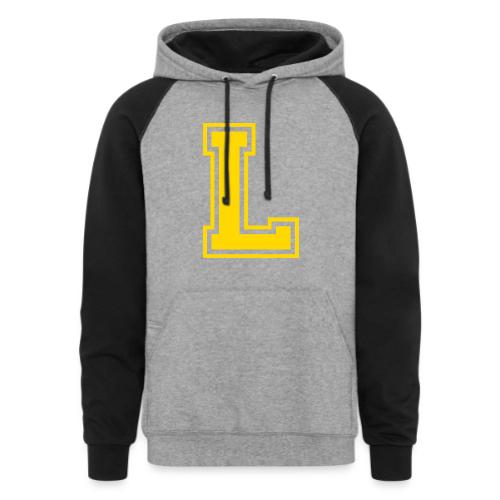 Letter L – Capital Athletic Alphabet Monogram - Unisex Colorblock Hoodie