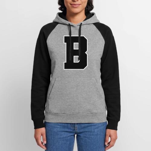 Varsity Letter B Athletic Alphabet Graphic - Unisex Colorblock Hoodie