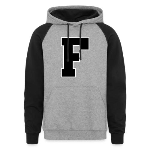 Varsity Letter F Athletic Monogram - Unisex Colorblock Hoodie
