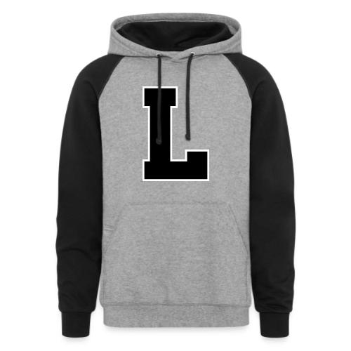 Varsity Letter L Athletic Monogram - Unisex Colorblock Hoodie