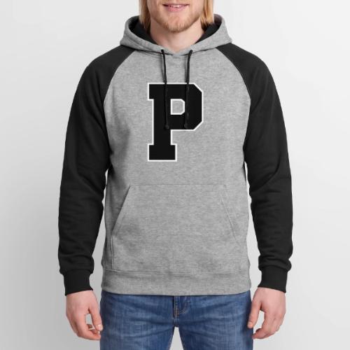 Varsity Letter P Athletic Alphabet Design - Unisex Colorblock Hoodie