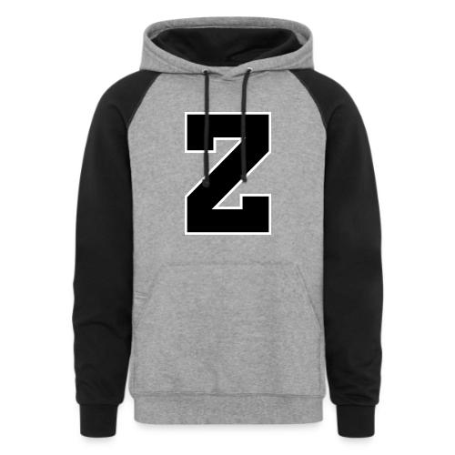 Varsity Letter Z Athletic Font Design - Unisex Colorblock Hoodie