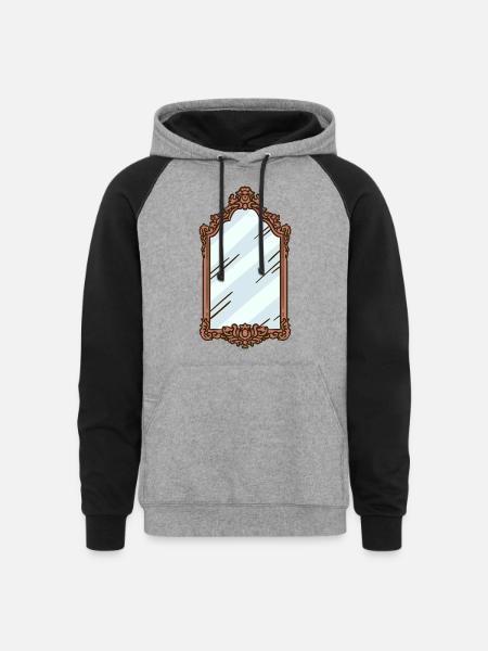 mirror - Unisex Colorblock Hoodie - heather gray/black