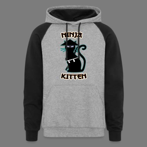 Ninja cat samurai kitten Assassin kitty Meow - Unisex Colorblock Hoodie