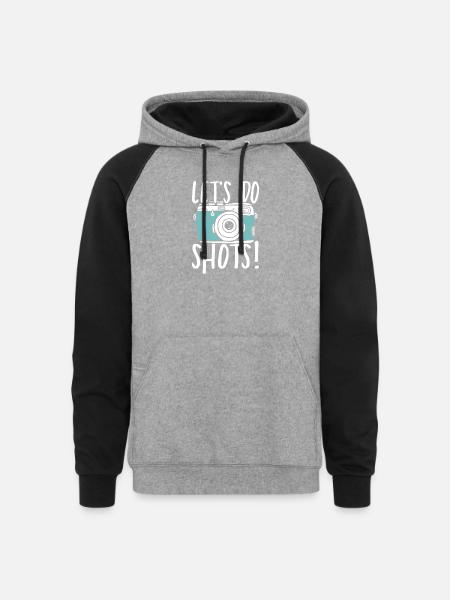 Let s do shots - Unisex Colorblock Hoodie - heather gray/black