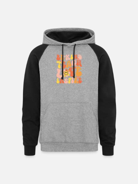 Be Kind To Each Other - Unisex Colorblock Hoodie - heather gray/black