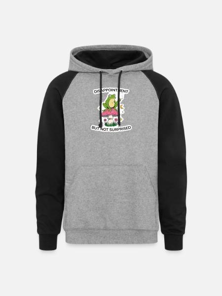 Disappointment But Not Surprised - Unisex Colorblock Hoodie - heather gray/black