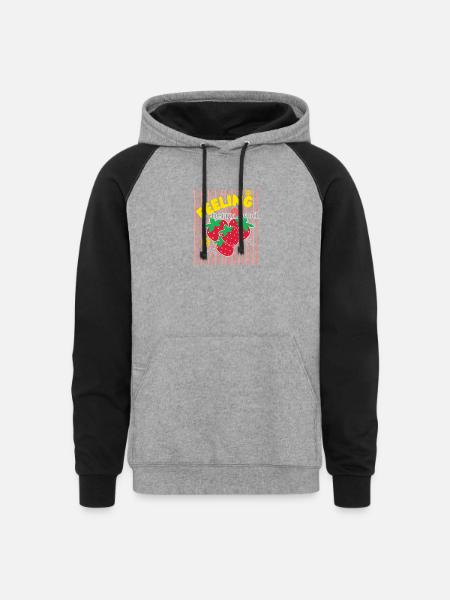 Berry Good Feeling - Unisex Colorblock Hoodie - heather gray/black