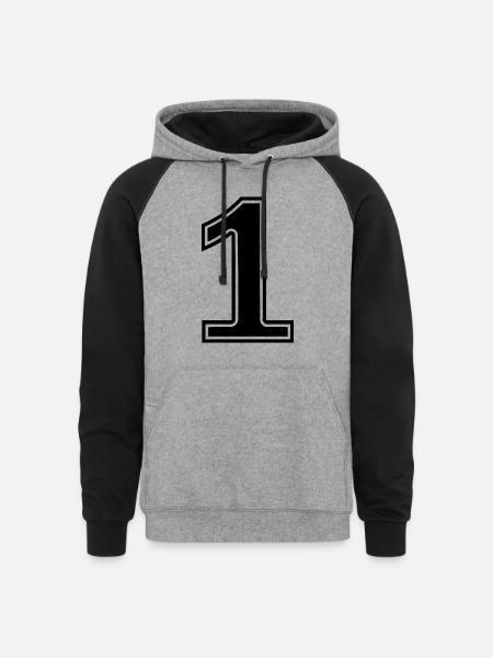 1 - Unisex Colorblock Hoodie - heather gray/black
