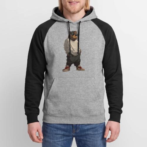 Urban Streetwear Bear Cool Apparel Design - Unisex Colorblock Hoodie