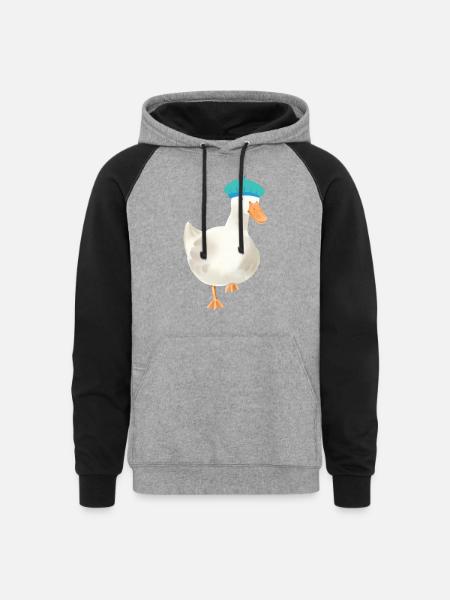 Ducky - Unisex Colorblock Hoodie - heather gray/black
