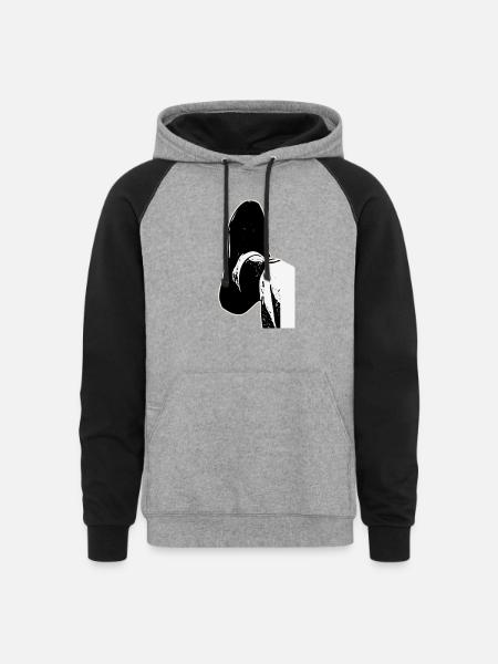 Foot Path Design - Unisex Colorblock Hoodie - heather gray/black
