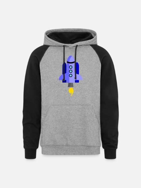 Rocket 1 - Unisex Colorblock Hoodie - heather gray/black