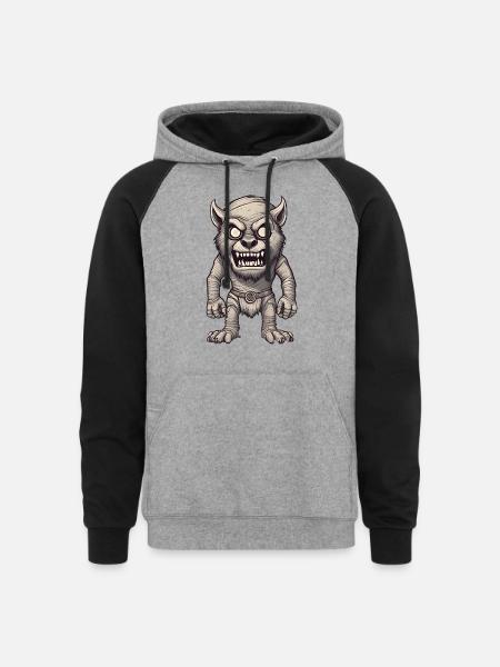 Halloween Werewolf - Unisex Colorblock Hoodie - heather gray/black