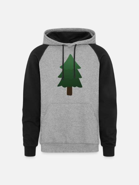 Pine Tree - Unisex Colorblock Hoodie - heather gray/black