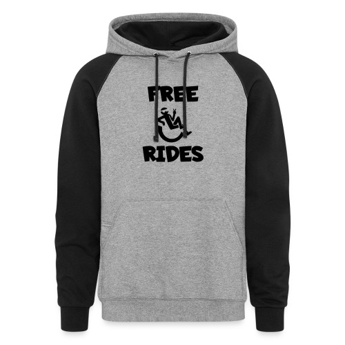 This wheelchair user gives free rides - Unisex Colorblock Hoodie