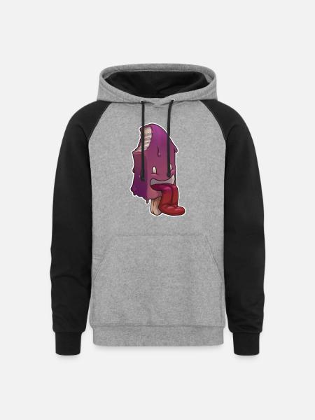 Ice Cream - Unisex Colorblock Hoodie - heather gray/black