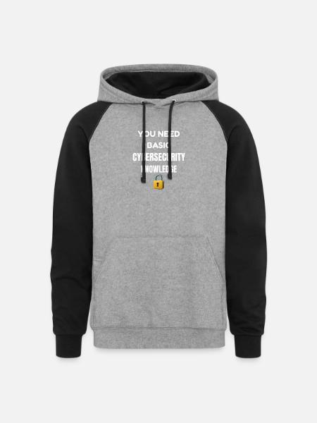 Basic Cybersecurity Knowledge Tee - Unisex Colorblock Hoodie - heather gray/black