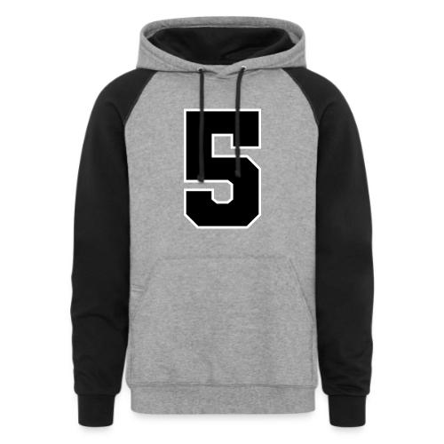 Varsity Number 5 Athletic Design - Unisex Colorblock Hoodie