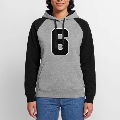 Varsity Number 6 Sports Font - Unisex Colorblock Hoodie