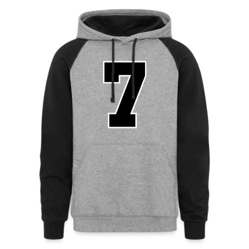 Varsity Number 7 Athletic Look - Unisex Colorblock Hoodie