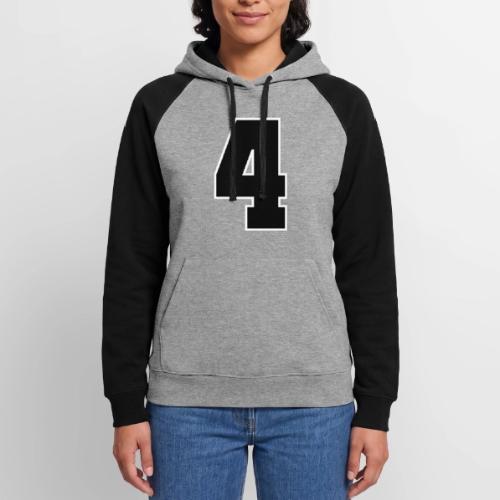 Varsity Number 4 College Style - Unisex Colorblock Hoodie