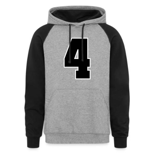 Varsity Number 4 College Style - Unisex Colorblock Hoodie