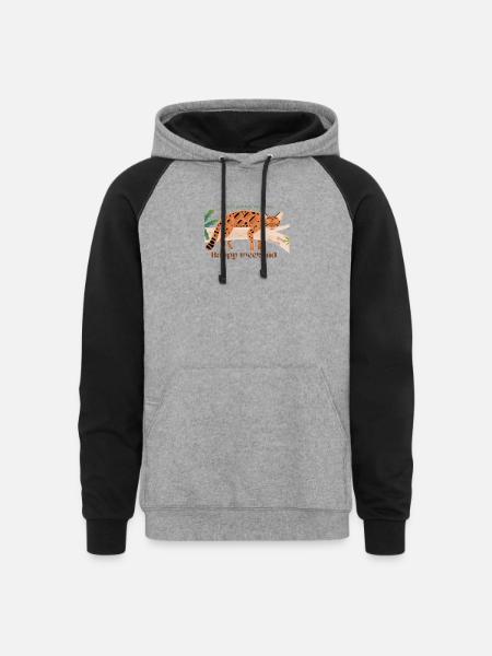 Happy weekend - Unisex Colorblock Hoodie - heather gray/black