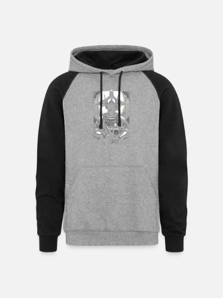 Guardian of the Skies - Unisex Colorblock Hoodie - heather gray/black