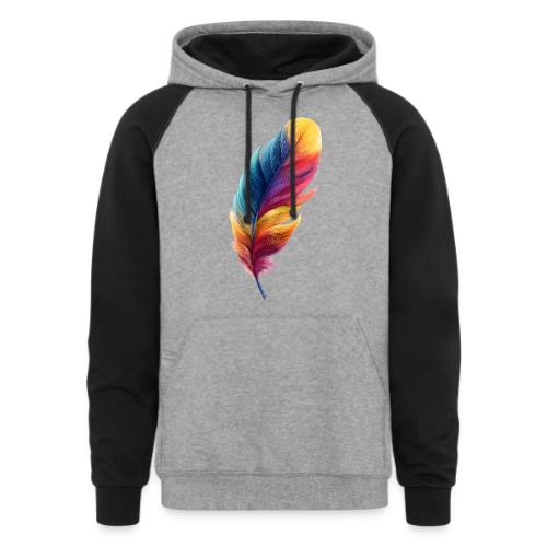 Rainbow Flight Feather - Unisex Colorblock Hoodie