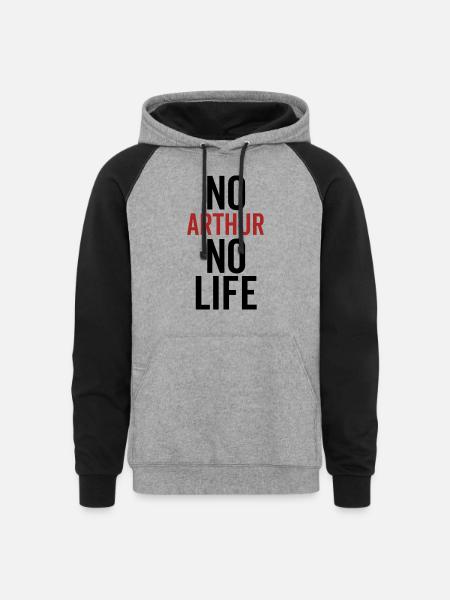 No Arthur No Life - Unisex Colorblock Hoodie - heather gray/black