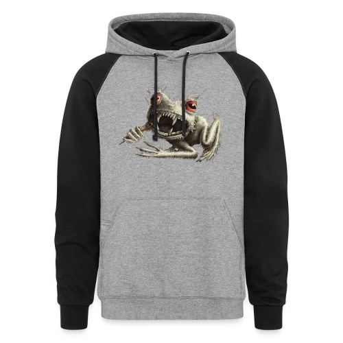 Werefrog - Frog with Toothpick - Unisex Colorblock Hoodie