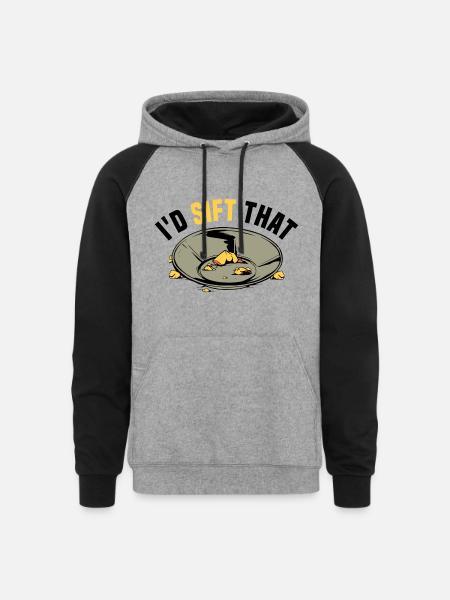 Panning for gold - Unisex Colorblock Hoodie - heather gray/black