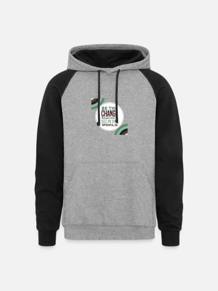 Motivational Quote - Unisex Colorblock Hoodie - heather gray/black
