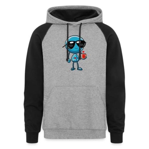 Smoon_I love Mrs S_Blue - Unisex Colorblock Hoodie