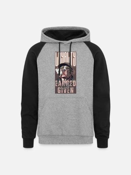 Loyalty Earned Not Given - Unisex Colorblock Hoodie - heather gray/black