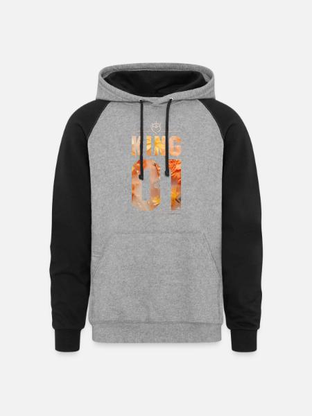 KING AND QUEEN - Unisex Colorblock Hoodie - heather gray/black