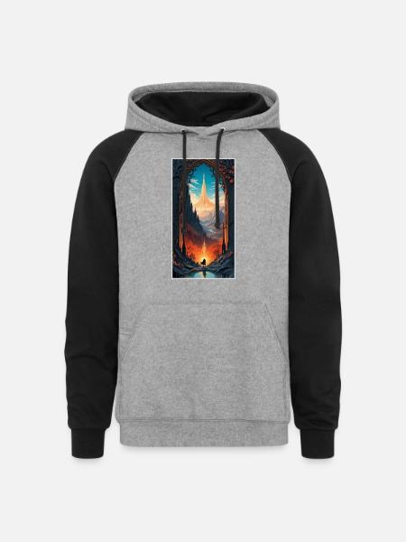 Fantastic Journey - Unisex Colorblock Hoodie - heather gray/black