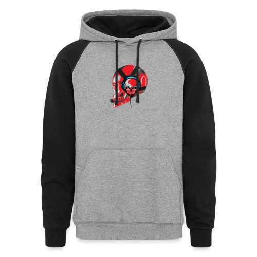 red head gaming logo no background transparent - Unisex Colorblock Hoodie