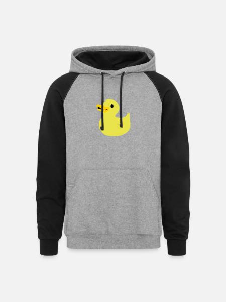 rubber duckie cute and simple - Unisex Colorblock Hoodie - heather gray/black