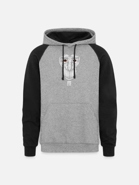 Sad Face - Unisex Colorblock Hoodie - heather gray/black