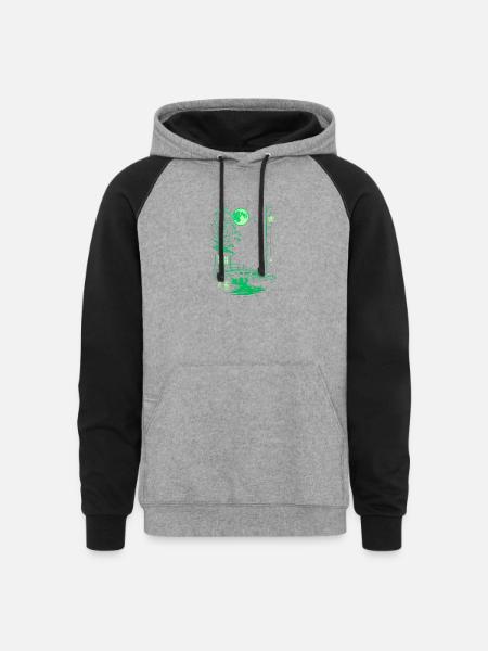 Moonlit Marina - Unisex Colorblock Hoodie - heather gray/black