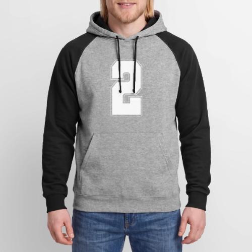 White Number 2 – Varsity Font - Unisex Colorblock Hoodie