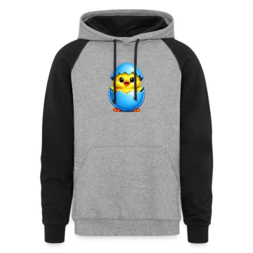 Easter Chick Blue - Unisex Colorblock Hoodie