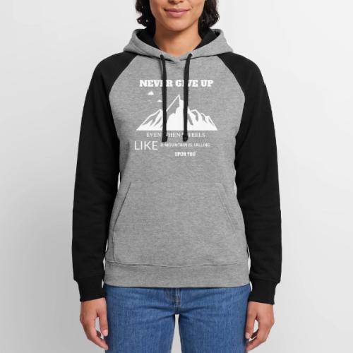 Never Give Up - Unisex Colorblock Hoodie