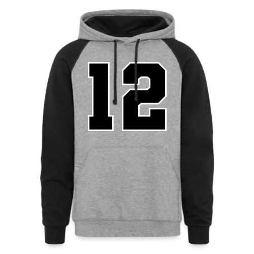 Varsity Number 12 Sports Design - Unisex Colorblock Hoodie