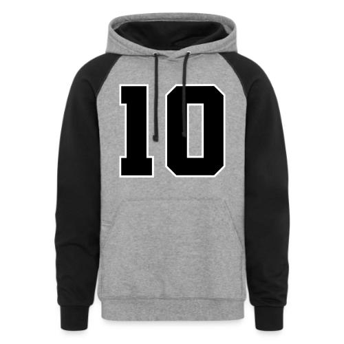 Varsity Number 10 Athletic Design - Unisex Colorblock Hoodie